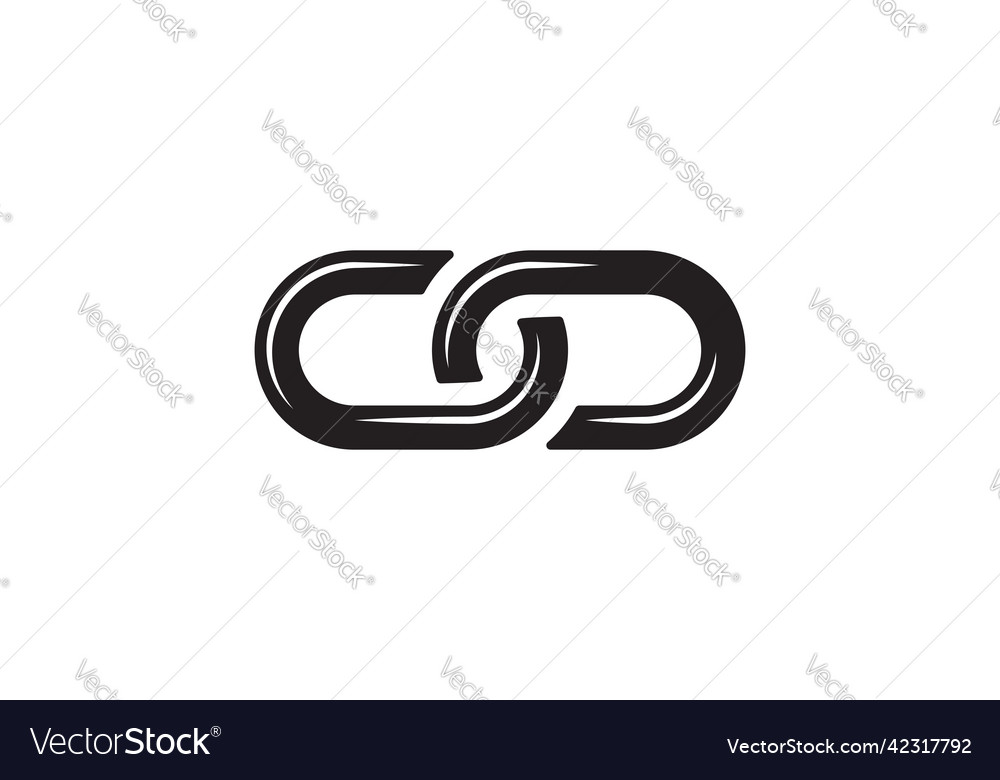 Chain link icon connection sign linked interface vector image Chain link icon connection sign linked interface