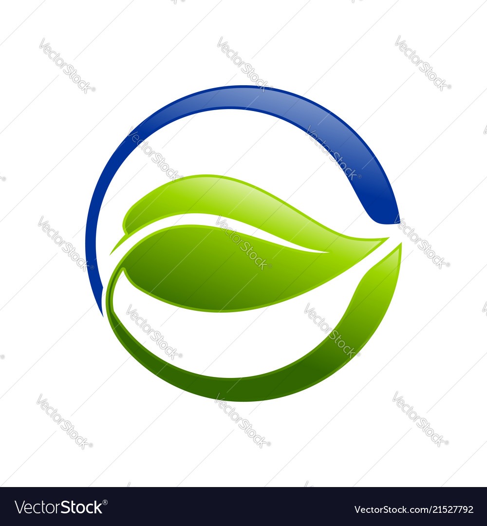 Circular leaf eco friendly symbol logo design Vector Image