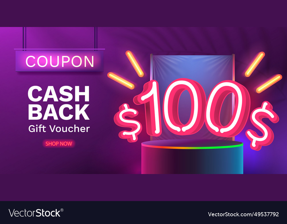 Coupon special voucher 100 dollar check banner