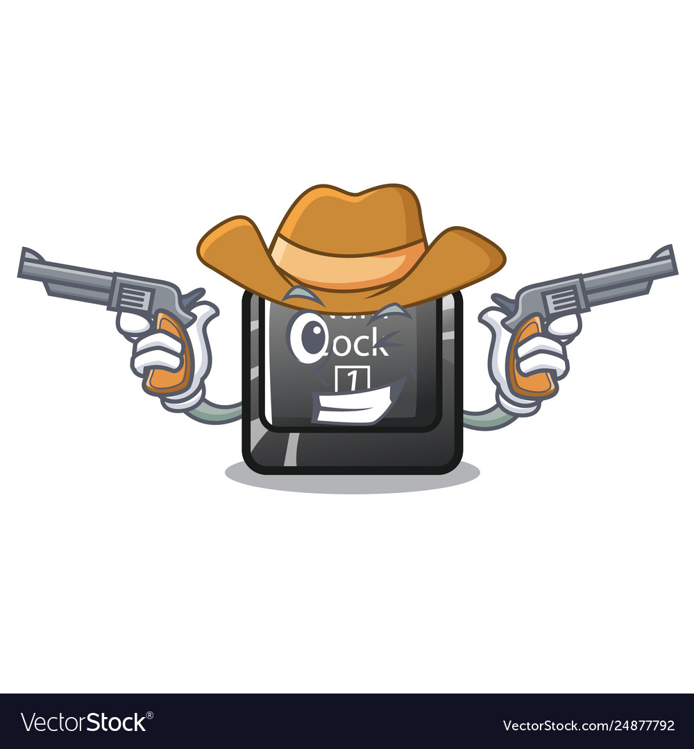 Cowboy num lock isolated with character