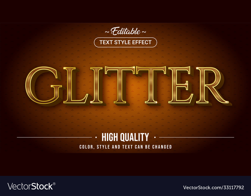 Editable text style effect - glitter theme Vector Image Editable text style effect - glitter theme