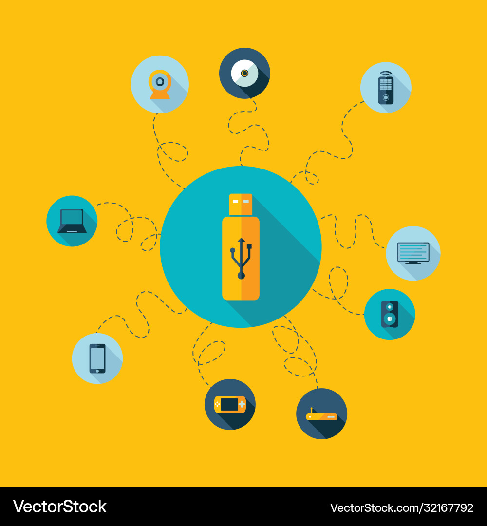 Flat concept set modern design with shadow Vector Image