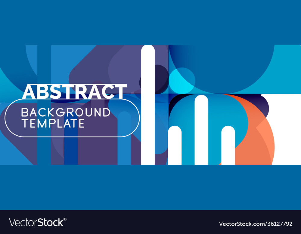 Flat geometric round shapes and dynamic lines vector image Flat geometric round shapes and dynamic lines
