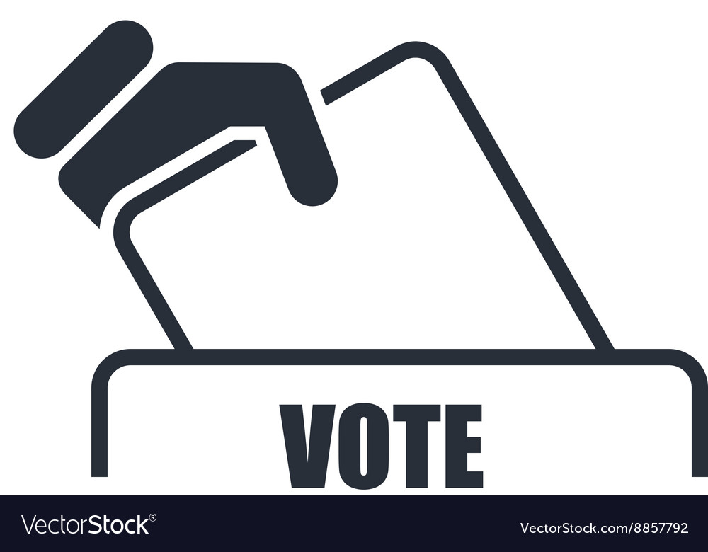 Hand with voting bulletin icon - election box Vector Image