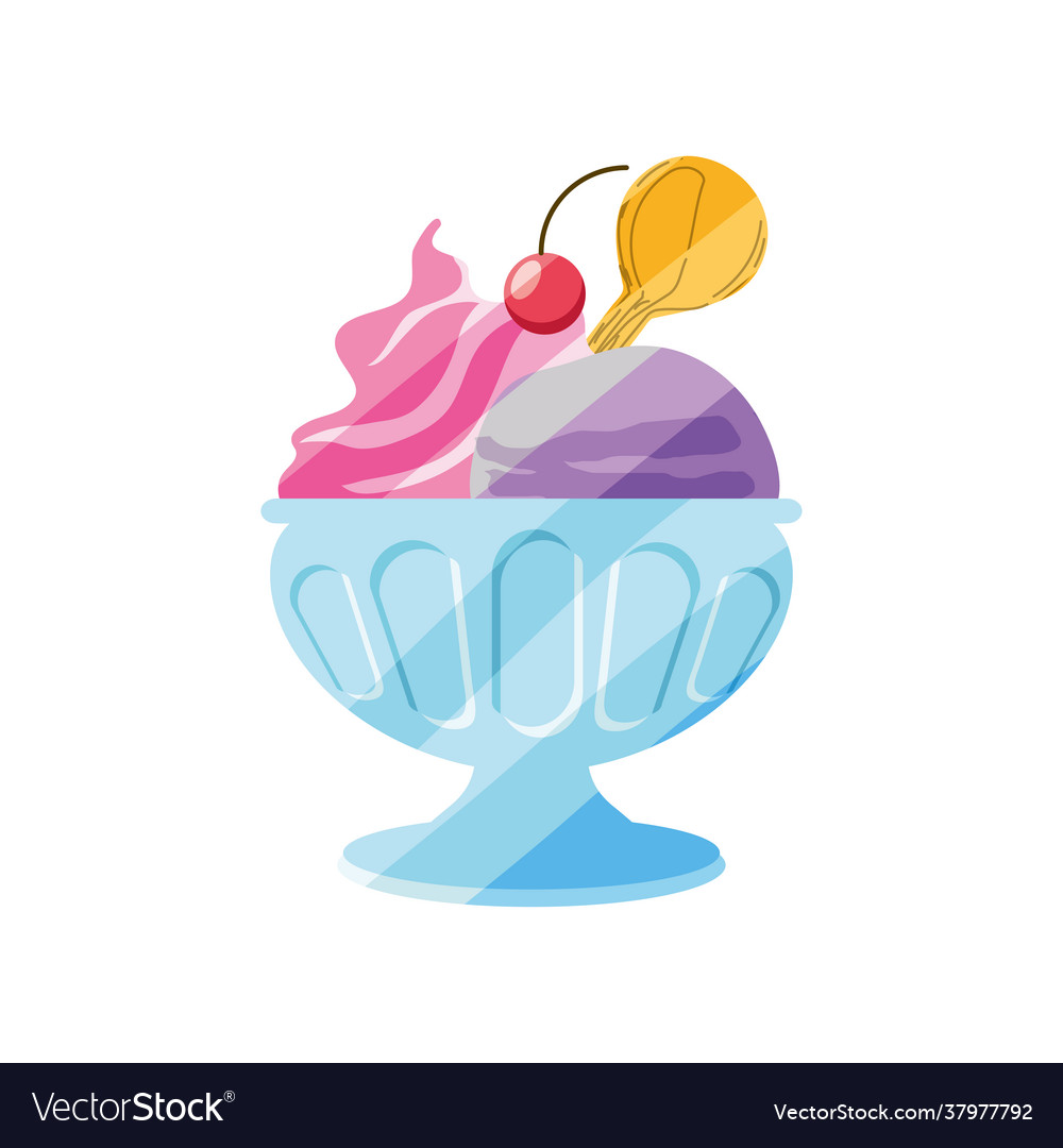 Ice cream scoops on bowl Royalty Free Vector Image