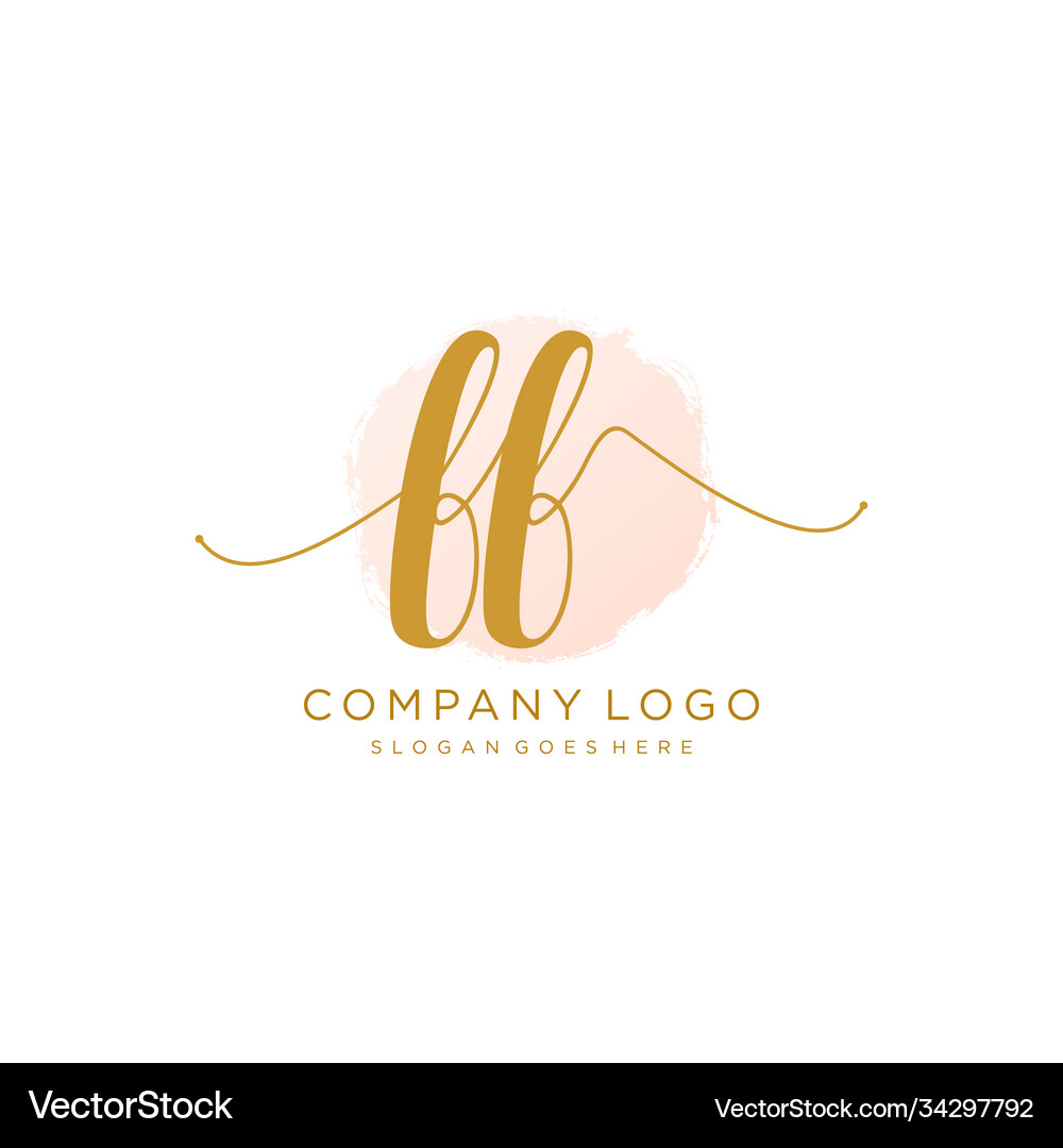 Initial ff handwriting logo with circle template Vector Image