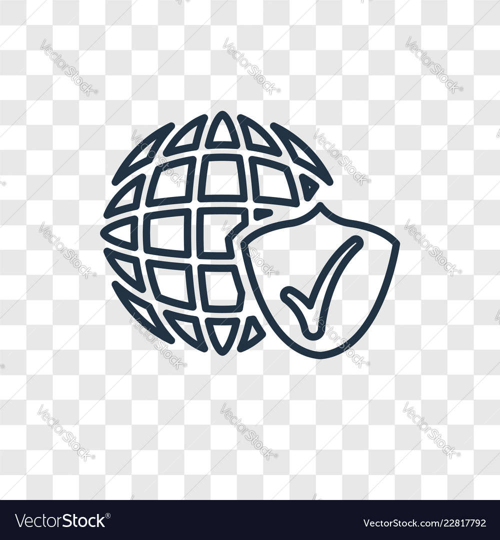 Internet security concept linear icon isolated vector image Internet security concept linear icon isolated