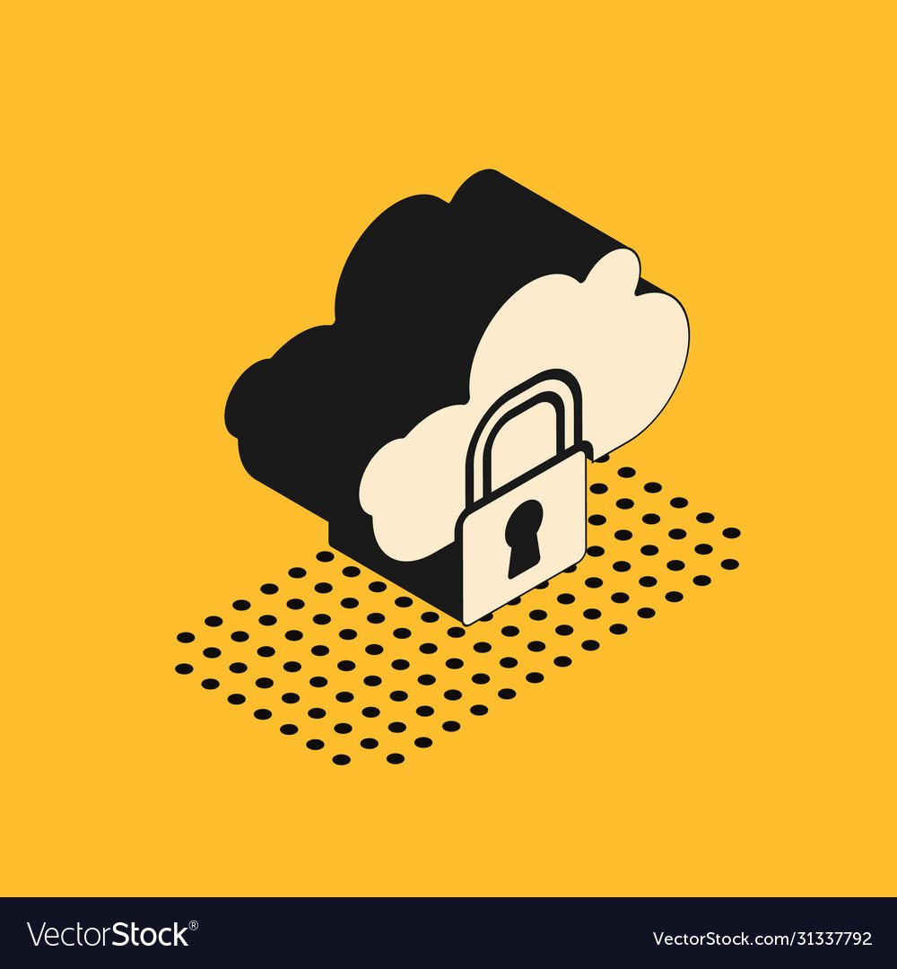 Isometric cloud computing lock icon isolated Vector Image