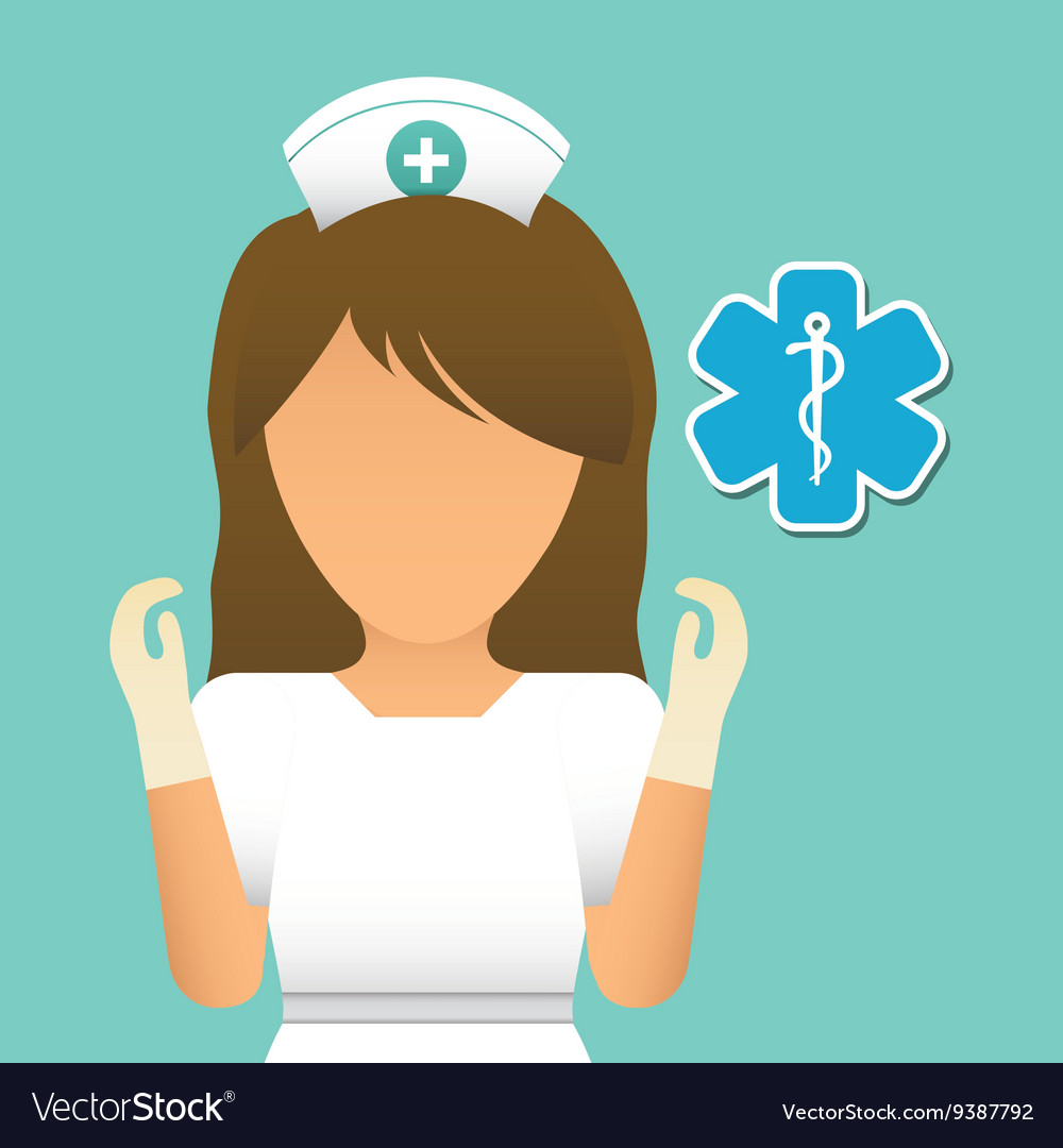 Medical care design nurse icon white background Vector Image