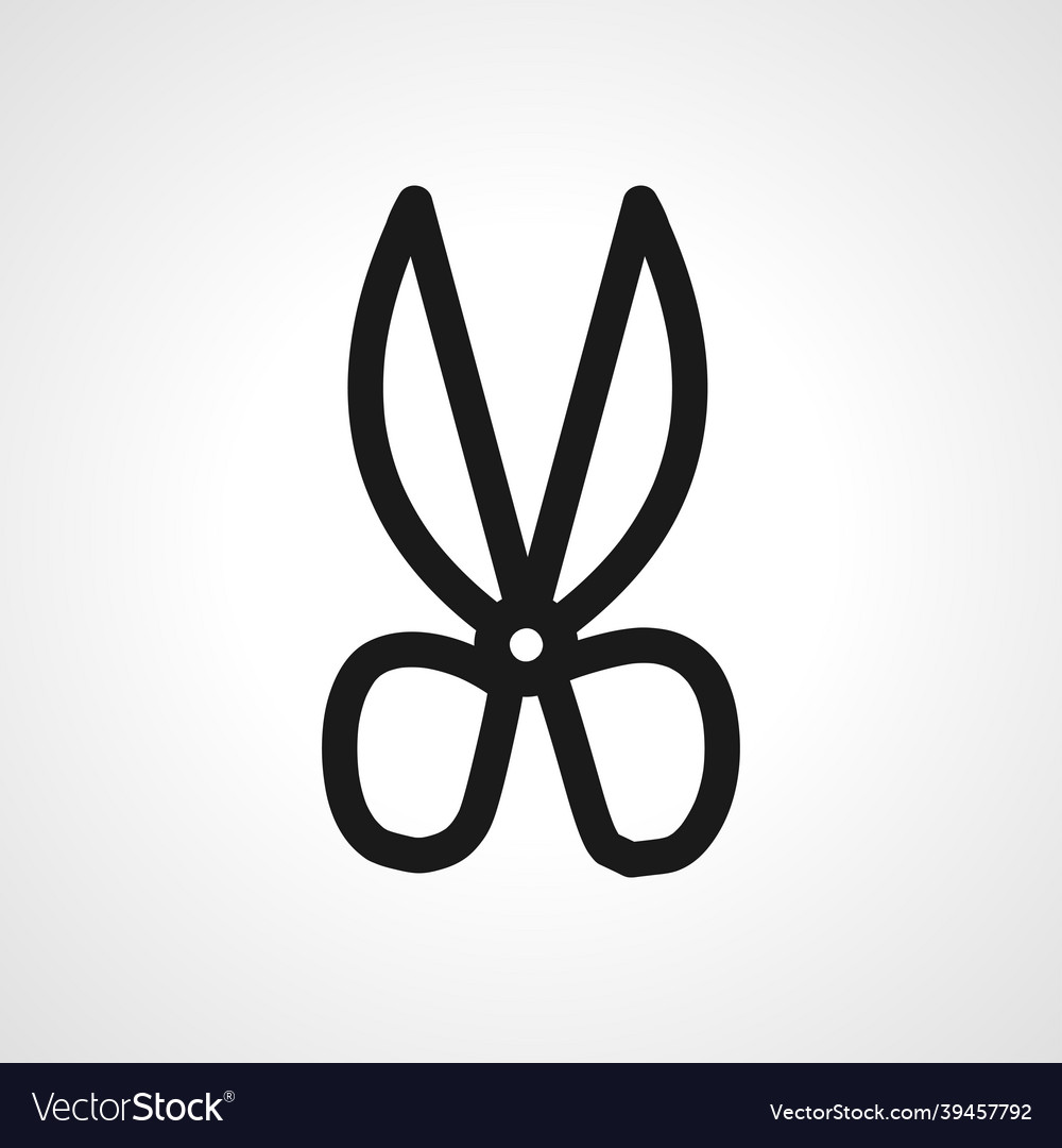Scissors icon simple line Vector Image Scissors icon simple line