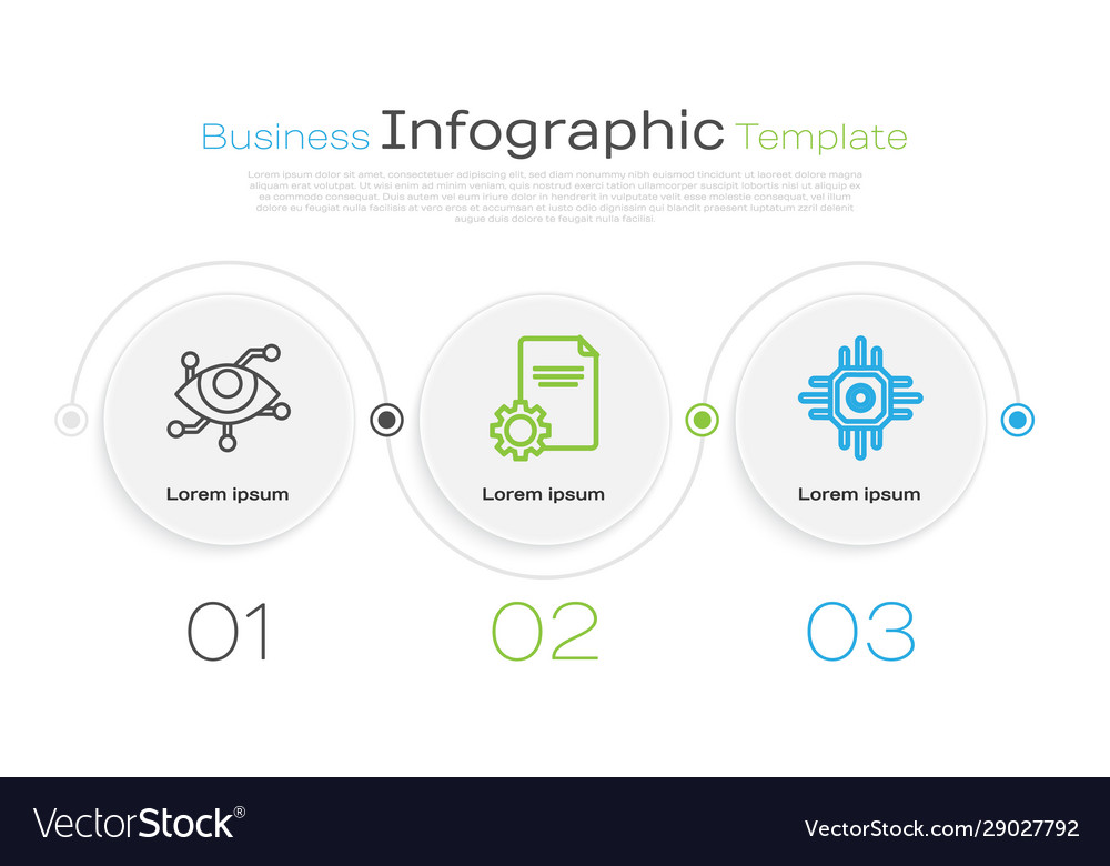 Set line virtual reality file document vector image Set line virtual reality file document