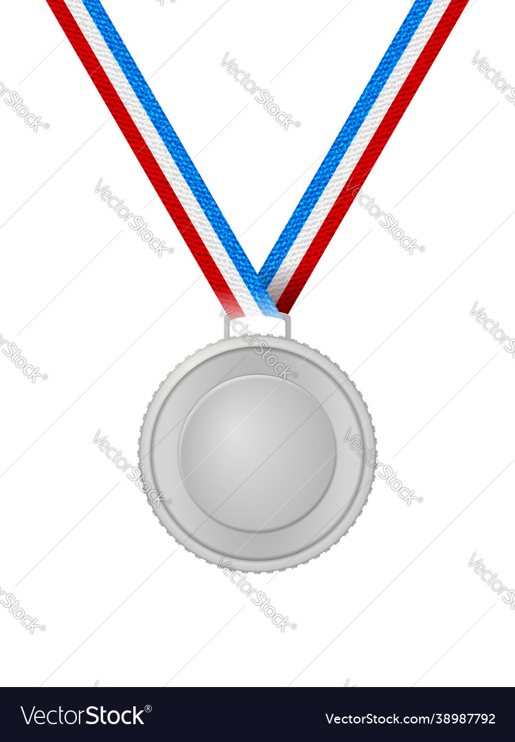 Silver medal Royalty Free Vector Image - VectorStock