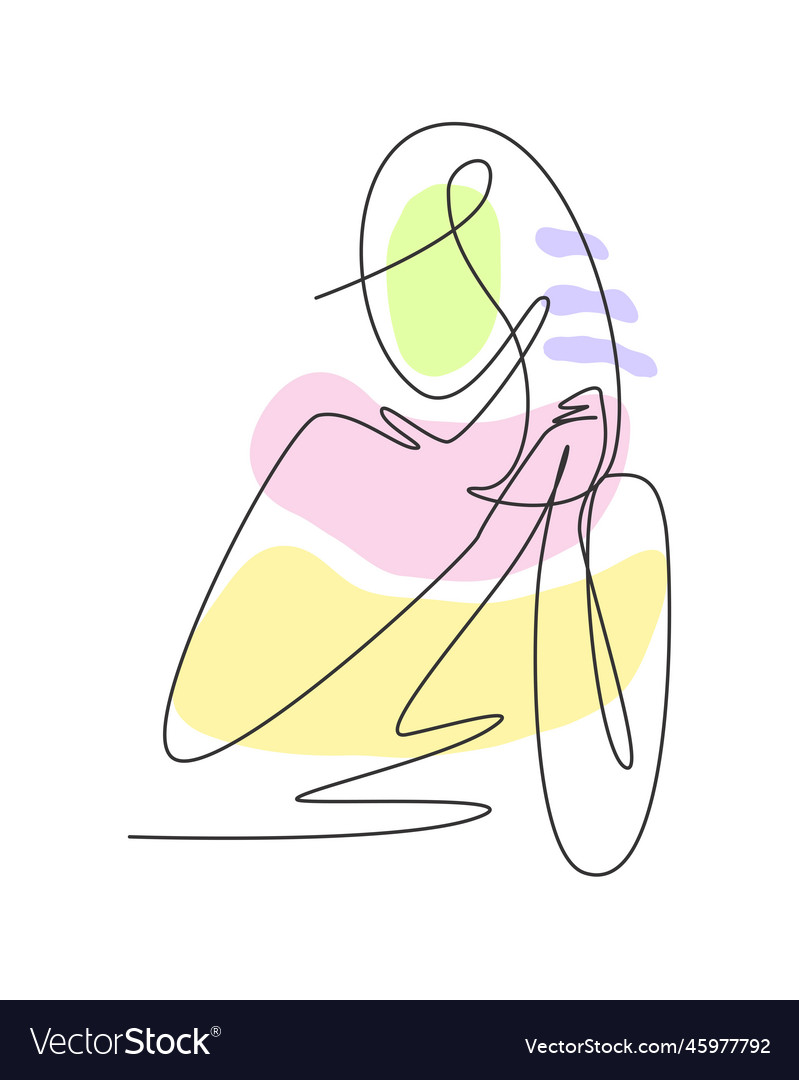 Single continuous line drawing of minimalistic