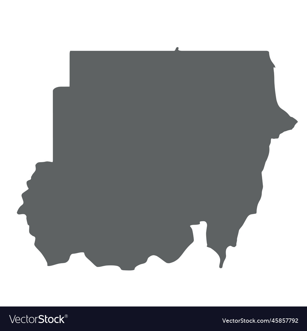 Sudan - flat country map silhouette Royalty Free Vector