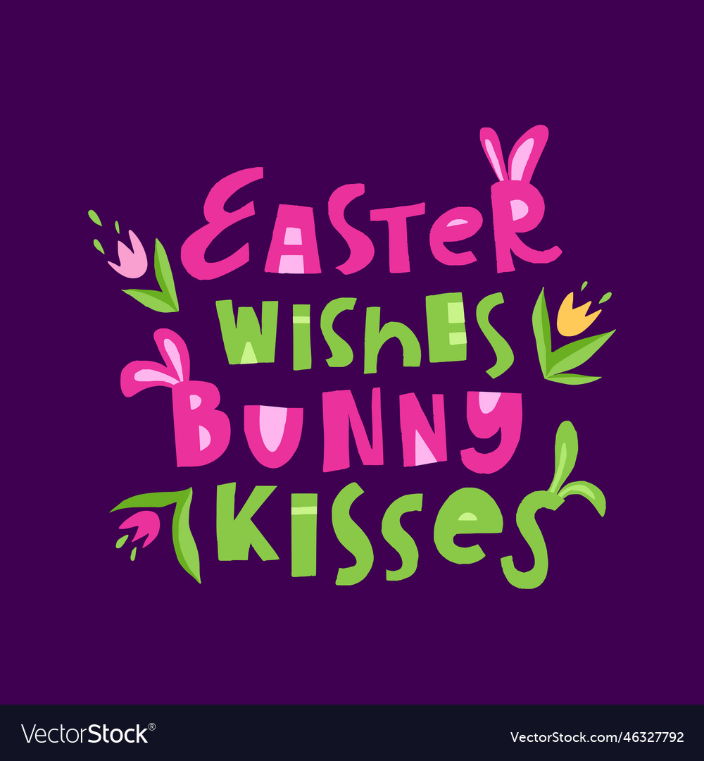 Trendy Handschrift Oster wünscht Hase vector image Trendy Handschrift Oster wünscht Hase