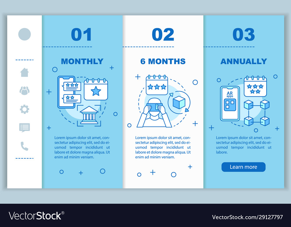Ar tool subscription onboarding mobile web pages vector image Ar tool subscription onboarding mobile web pages
