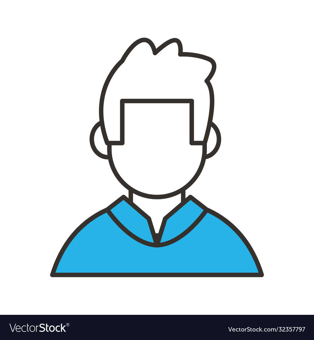 Avatar man line and fill style icon design