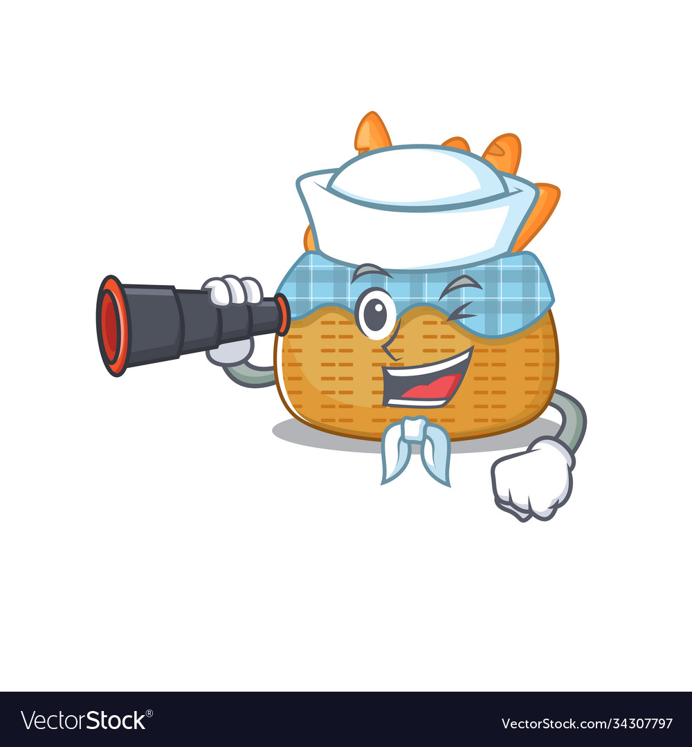 Bread basket in sailor cartoon character design