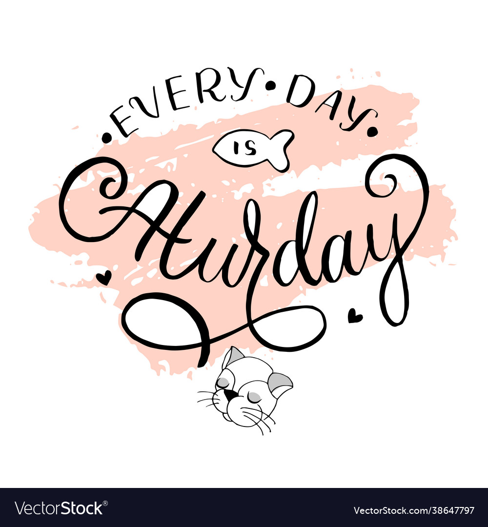 Cat Day Lettering Typographie