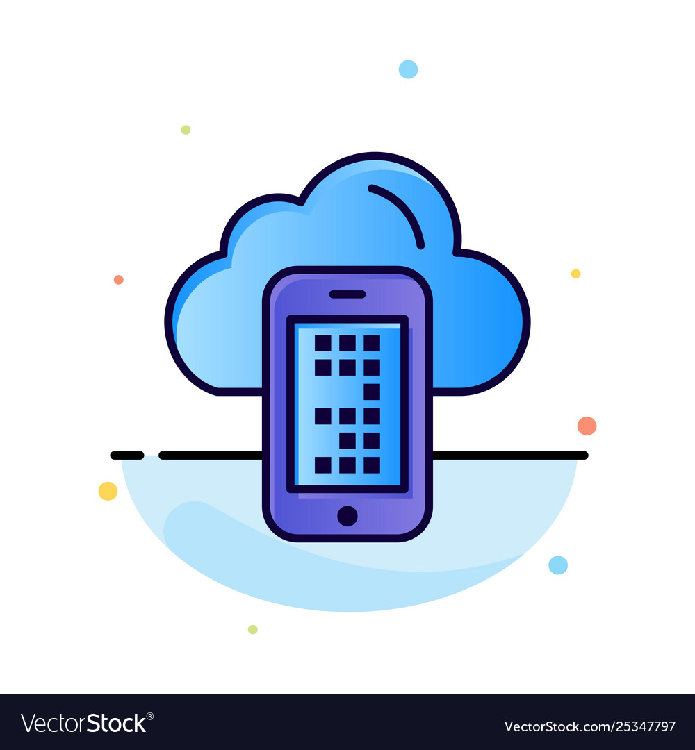 Cloud computing mobile cell abstract flat color Vector Image Cloud computing mobile cell abstract flat color