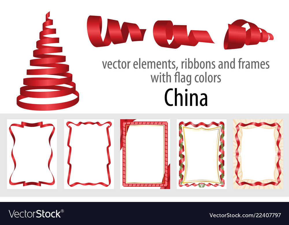 Elements ribbons and frames with flag colors Vector Image Elements ribbons and frames with flag colors