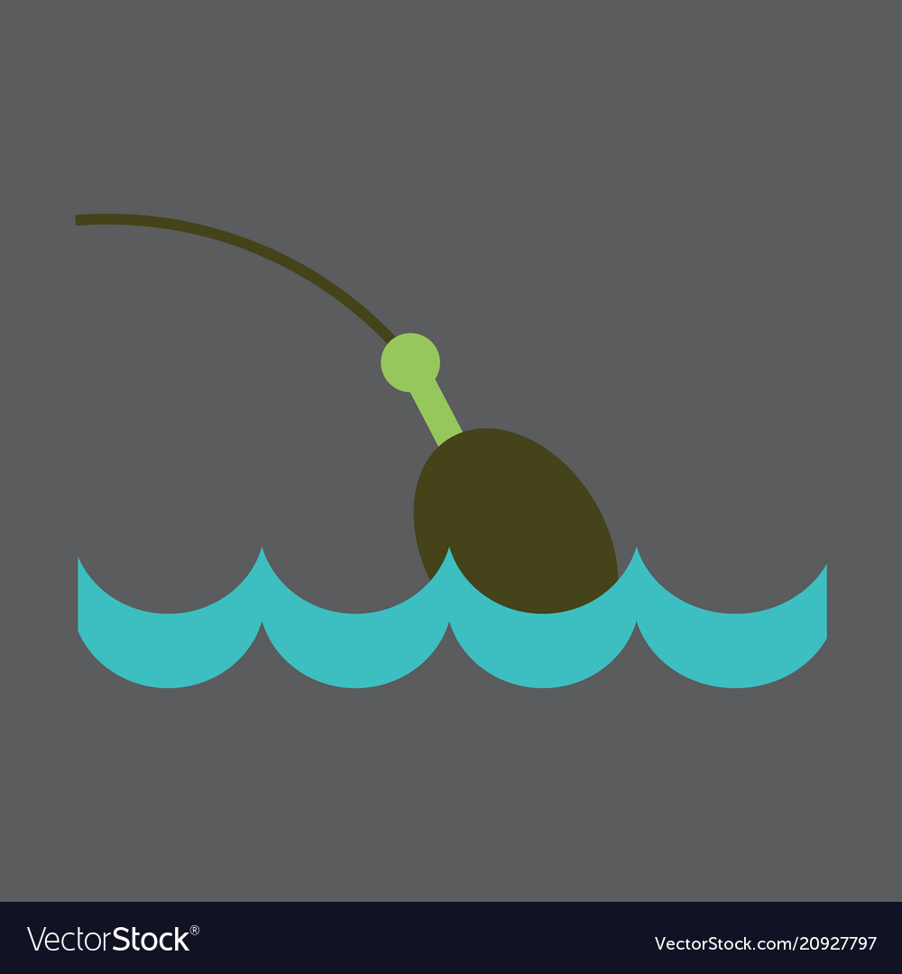 Fishing float flat icon with color background