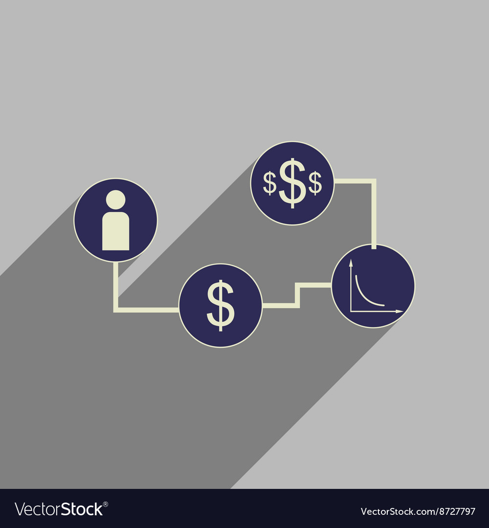 Flat web icon with long shadow monetary