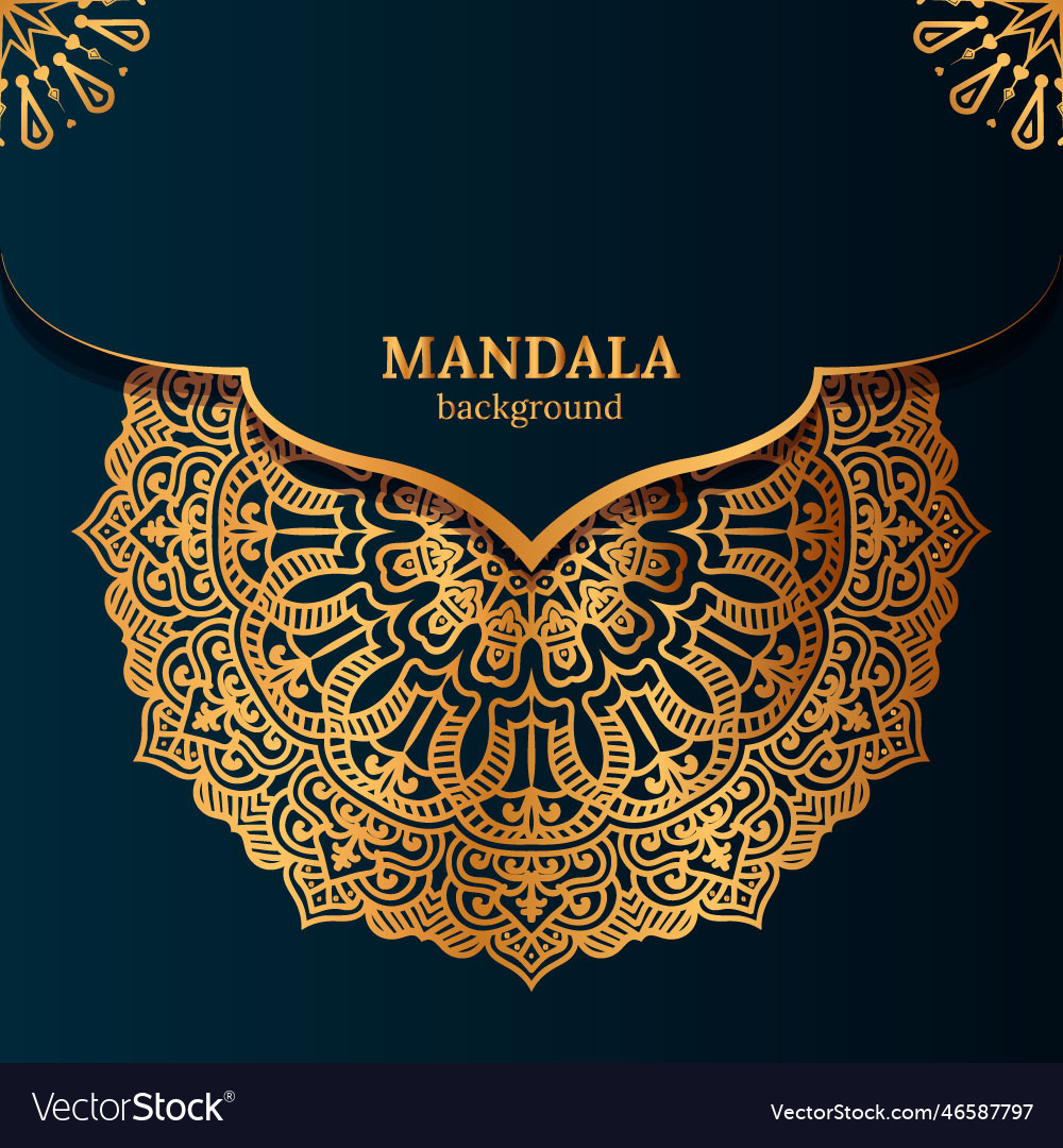 Gold mandala indian decorative pattern Royalty Free Vector