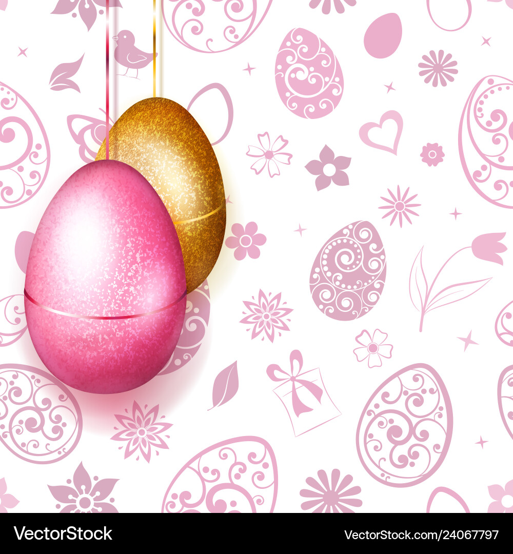 Hanging easter eggs Royalty Free Vector Image - VectorStock