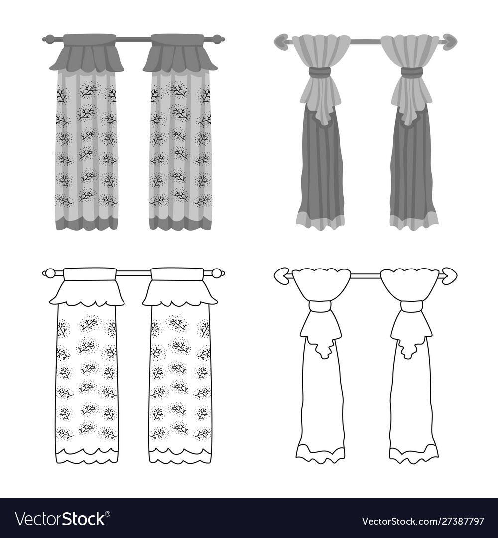Isolated object curtains and drapes symbol Vector Image Isolated object curtains and drapes symbol