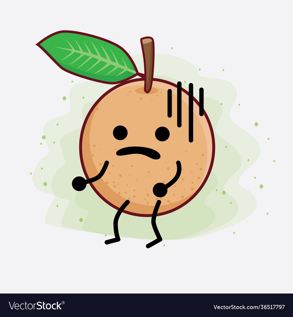 Longan fruit cute character with simple face