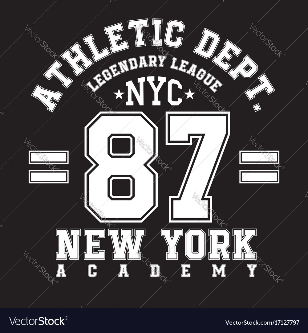 New York Typography For T-shirt Print Sports Vector Image