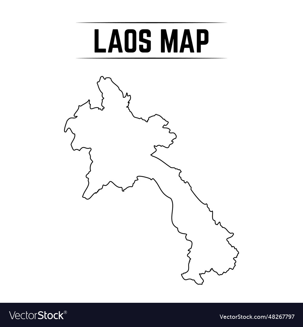 Outline simple map of laos