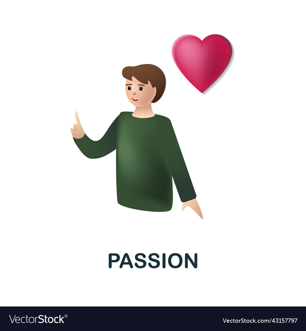 Passion icon in 3d colored from core values