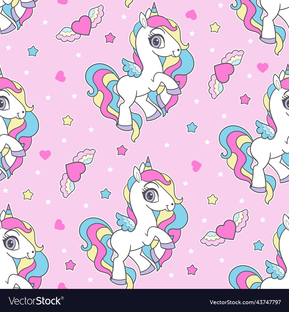 Rainbow Unicorn Seamless Pattern
