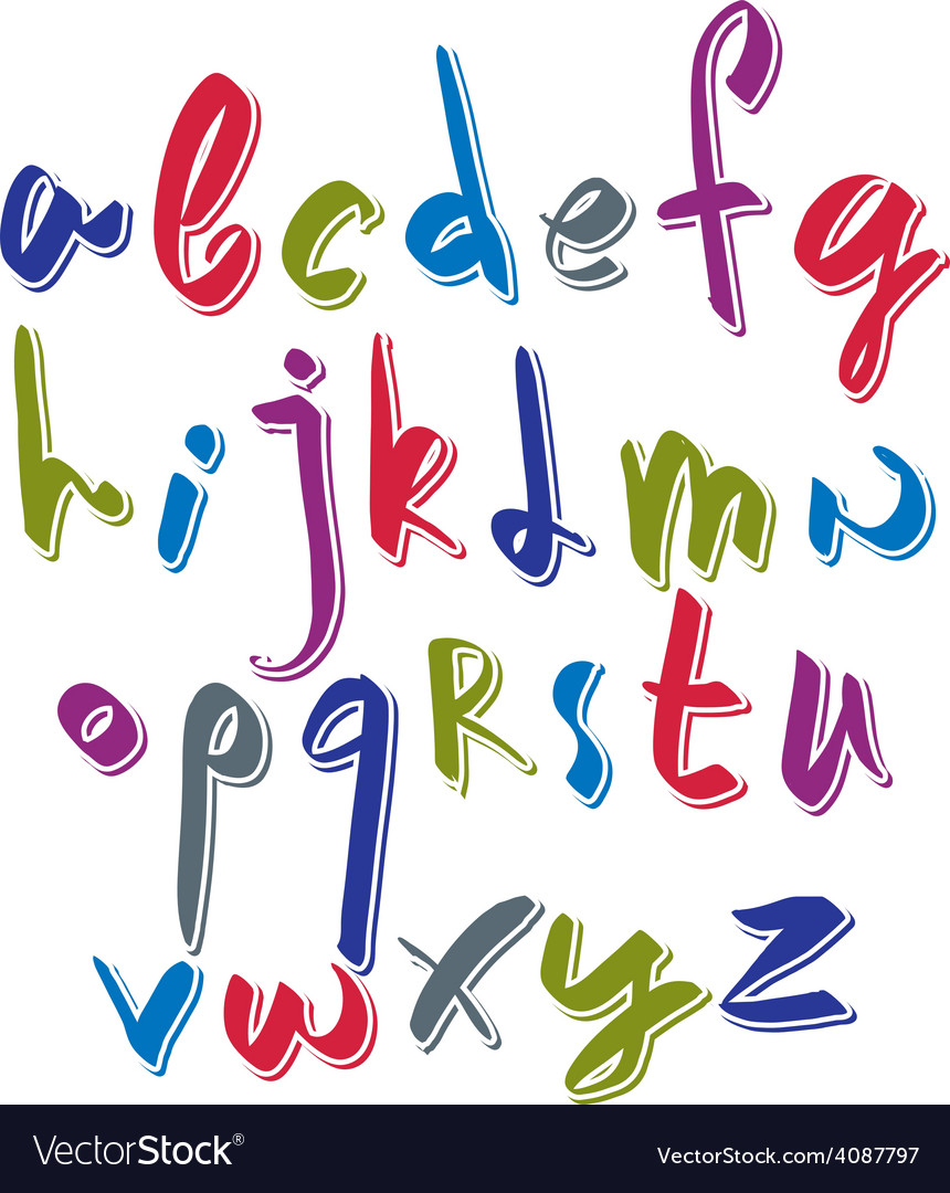 Script font alphabet letters