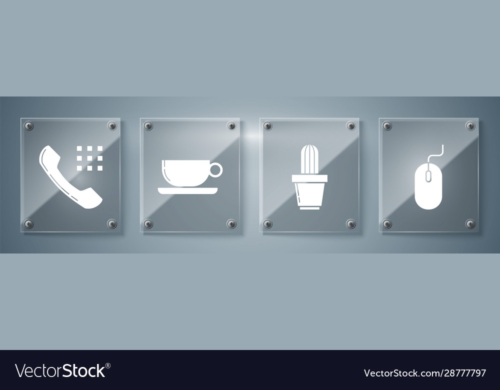 Set computer mouse cactus and succulent in pot Vector Image Set computer mouse cactus and succulent in pot