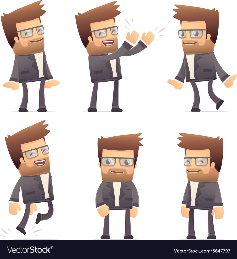 Set of director character in different poses