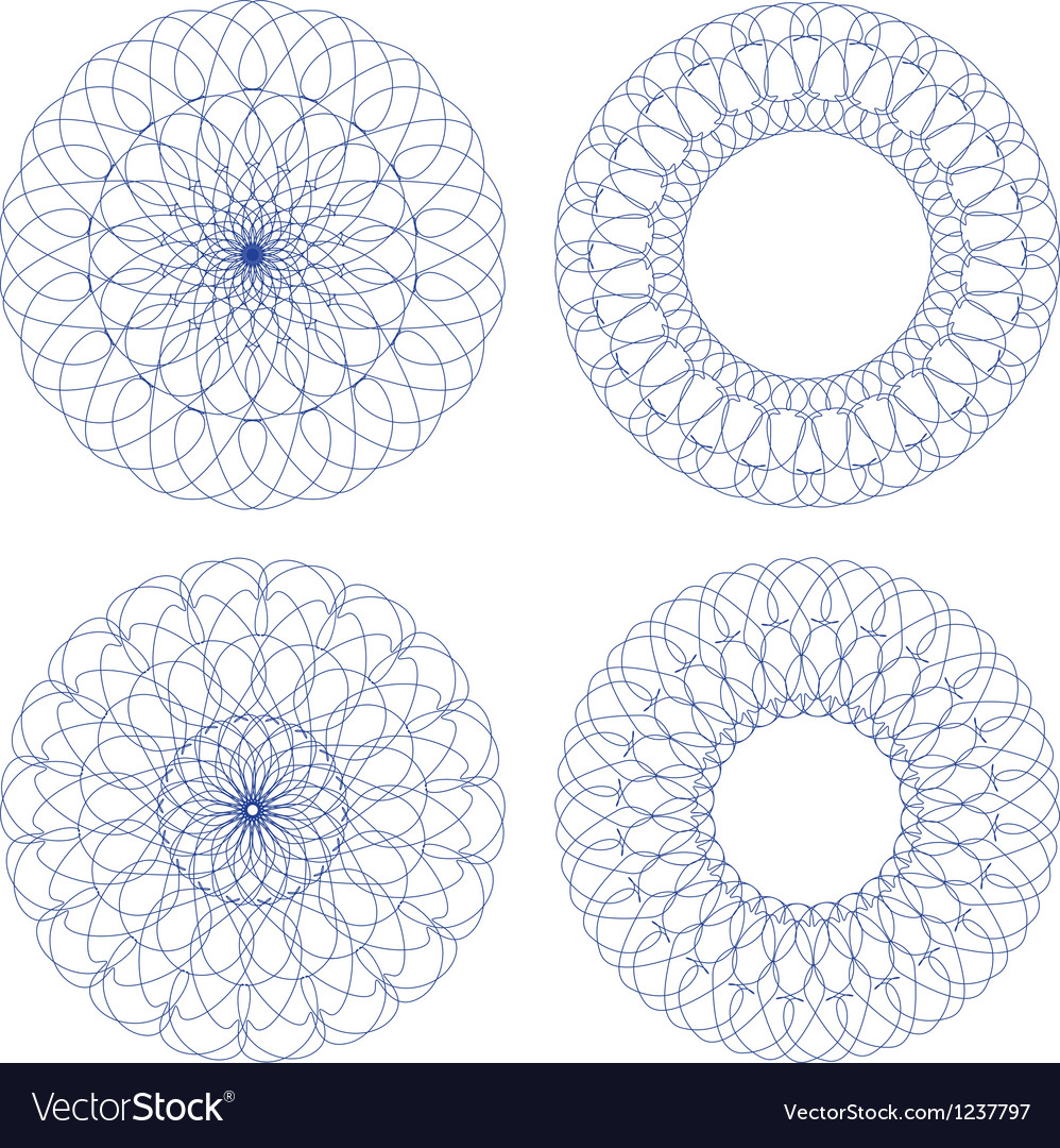 Set of guilloche rosettes