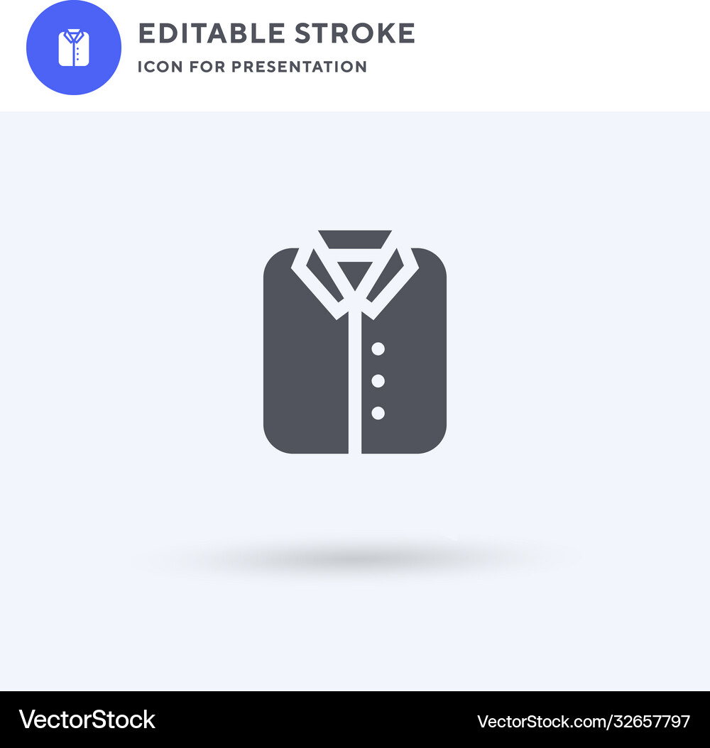 Shirt icon filled flat sign solid Royalty Free Vector Image