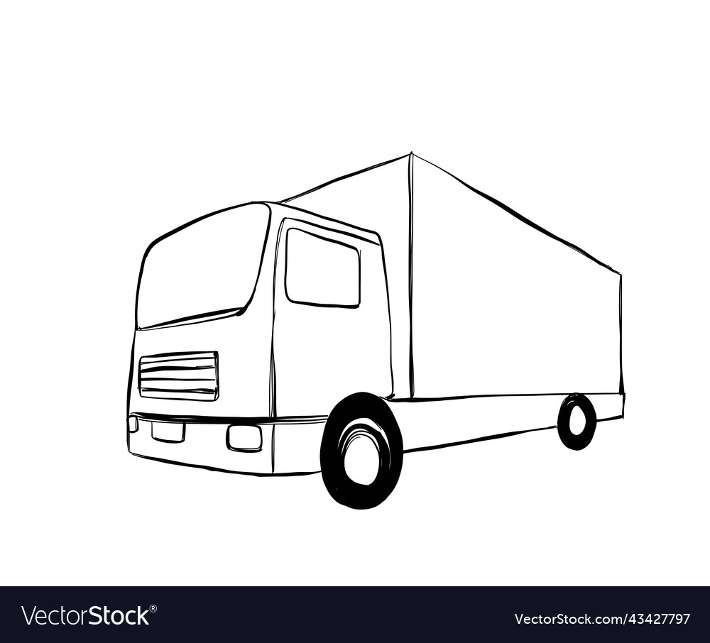 Truck sketch delivery service transport logo