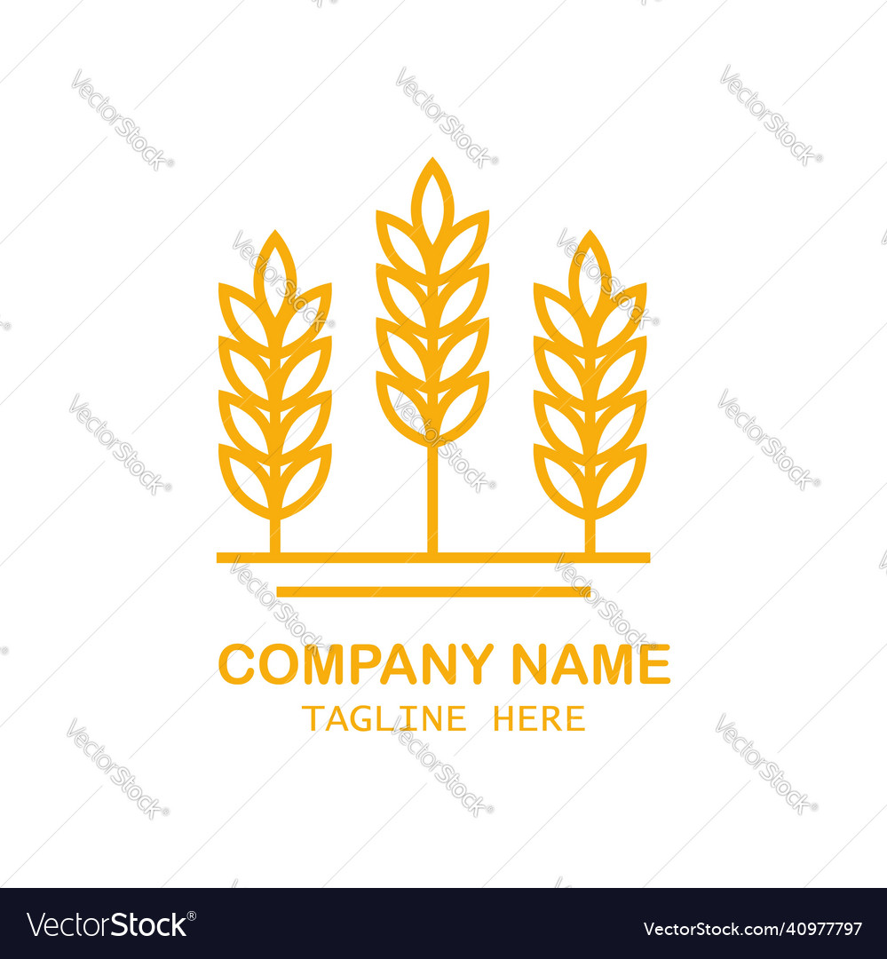 Wheat Ohren Ikone Bauernhof Logo Vorlage Linie