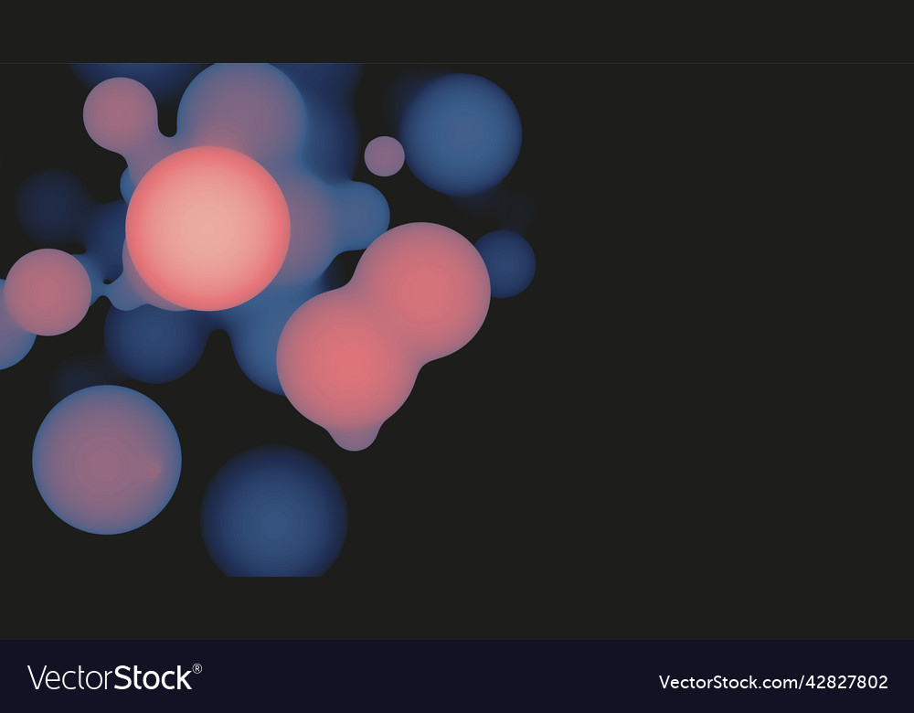 Abstract 3d fluid metaball shape with violet balls vector image Abstract 3d fluid metaball shape with violet balls
