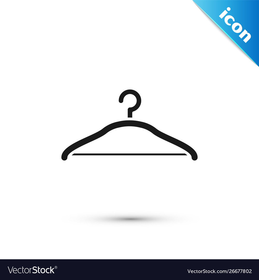 Black hanger wardrobe icon isolated on white