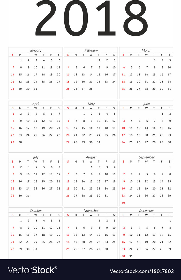 february 2018 calendar clip art