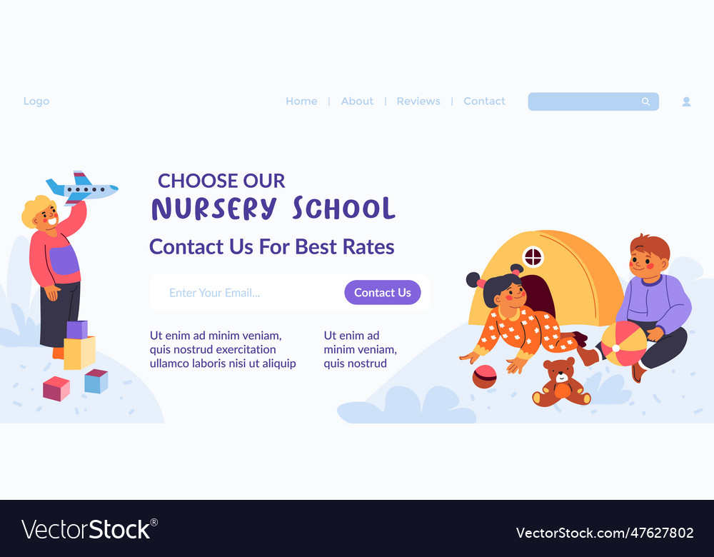 Choose our nursery school contact us for rates Vector Image