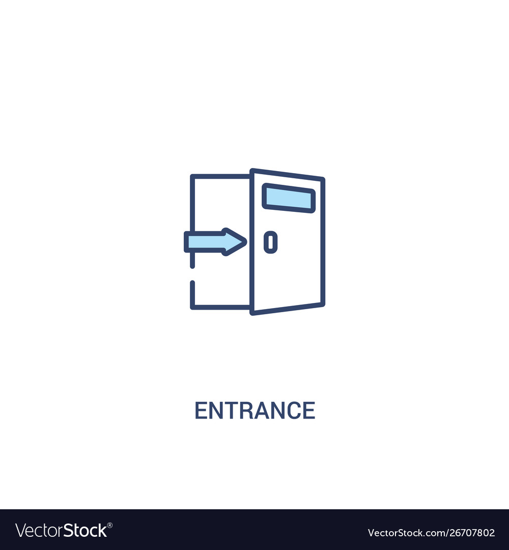 Entrance concept 2 colored icon simple line