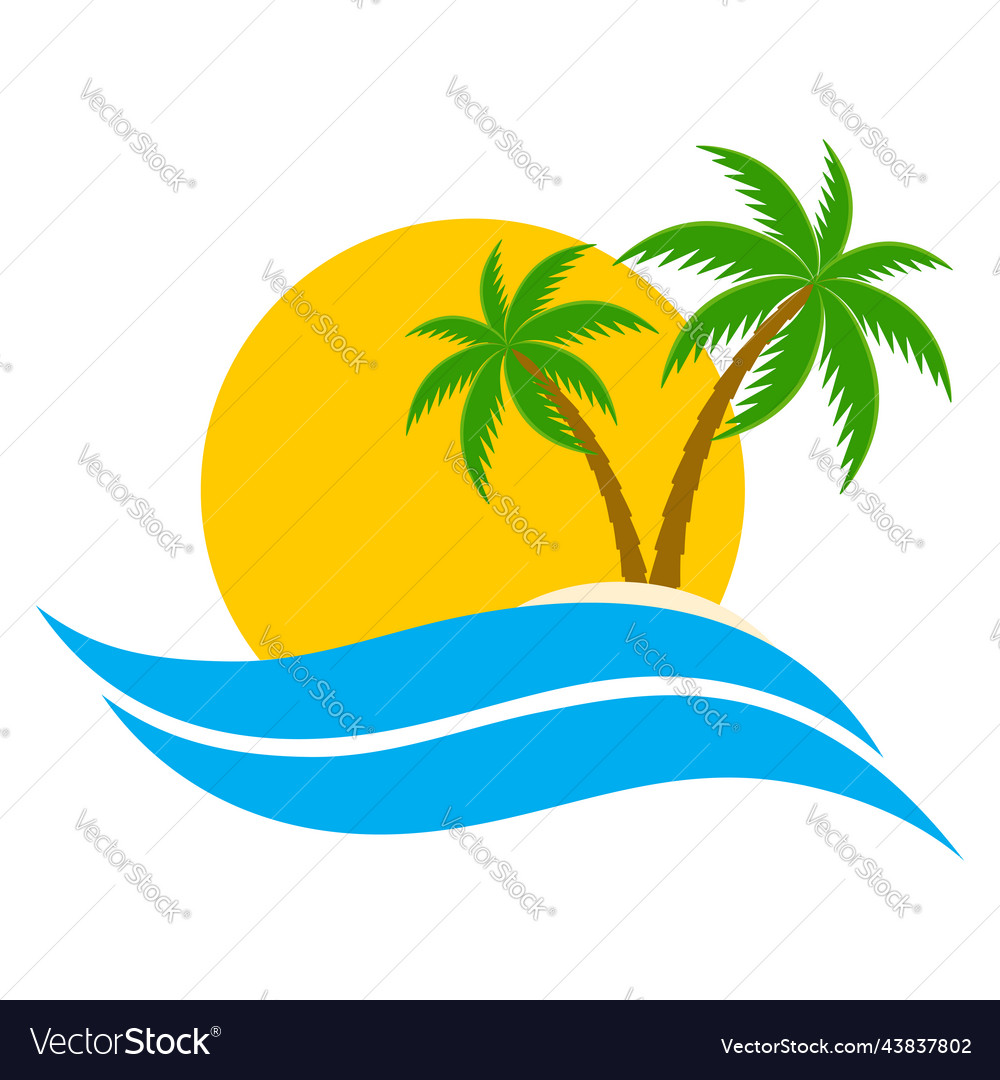 Island with palm trees in the background
