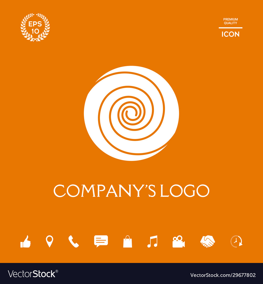 Logo - two thin spirals in a circle flower