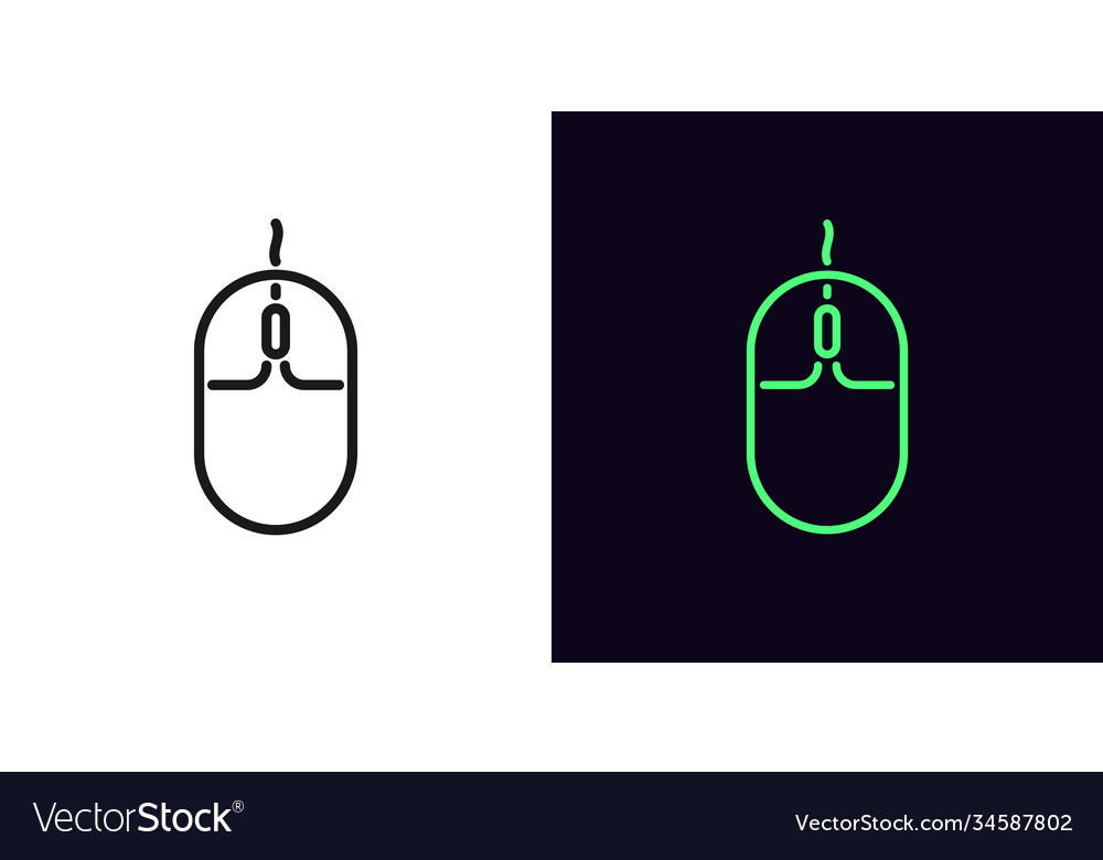 Outline computer mouse icon linear sign